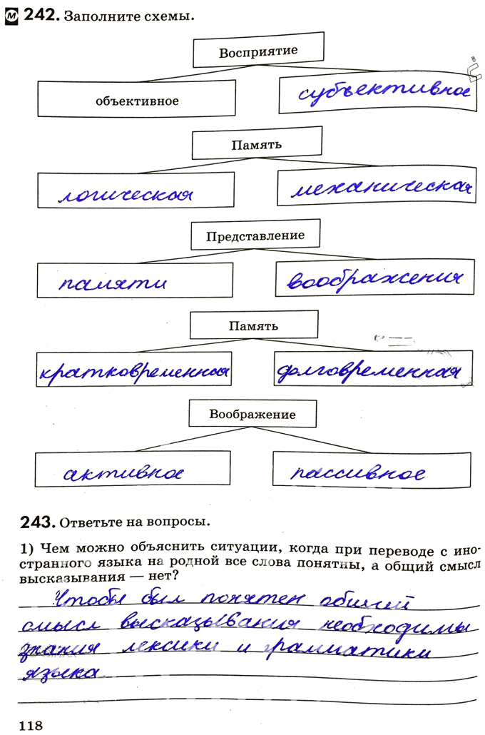 Иллюстрация к решению «Страница 118 с ответами ГДЗ Рабочая тетрадь Колесов 8 класс (Биология)», 1