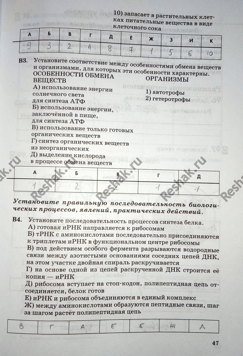 Иллюстрация к решению «Тренировочный тест после упр.95 ГДЗ Рабочая тетрадь Пасечник 9 класс (Биология)», 3
